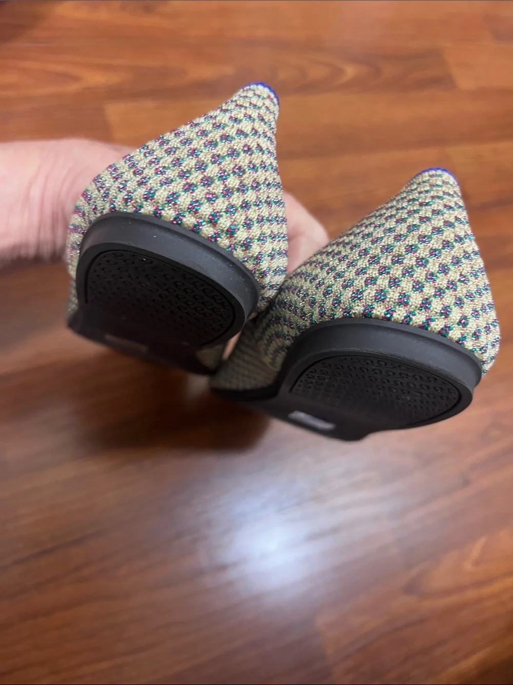 Rothys Size 8 Ballet Flats Round Toe Limited Edition Multi Color Metallic